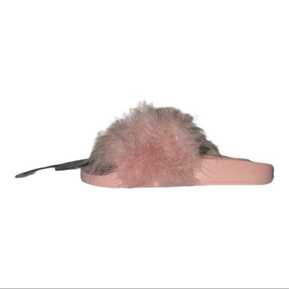 INC Faux Marabou Dusty Pink Fluffy Slide Slippers - Picture 4 of 5